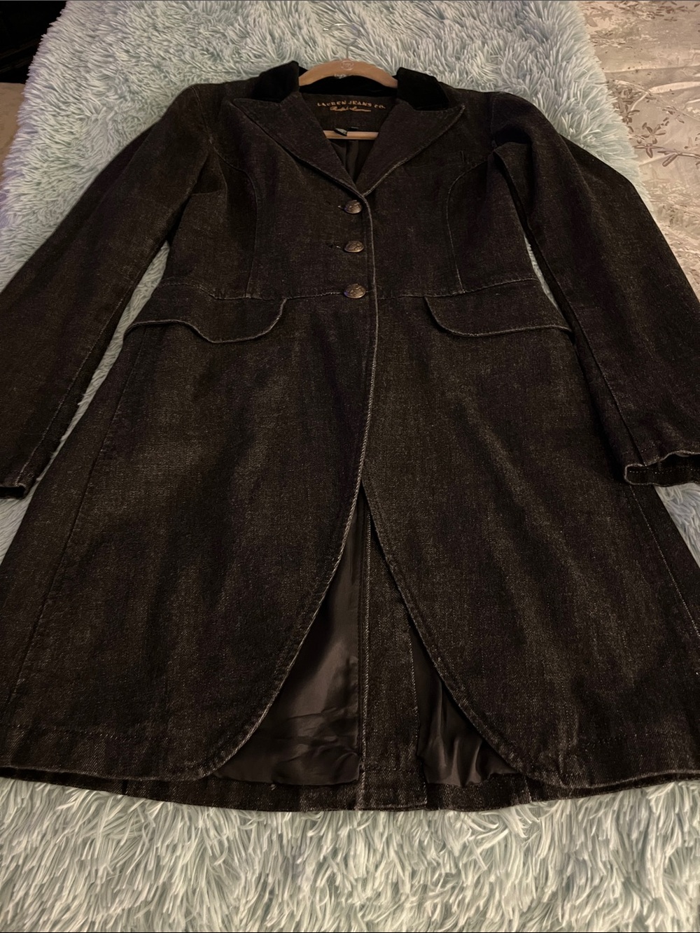 Lauren Jeans Women's Black Long Tailored Coat - NWOT Single-Breasted Jacket